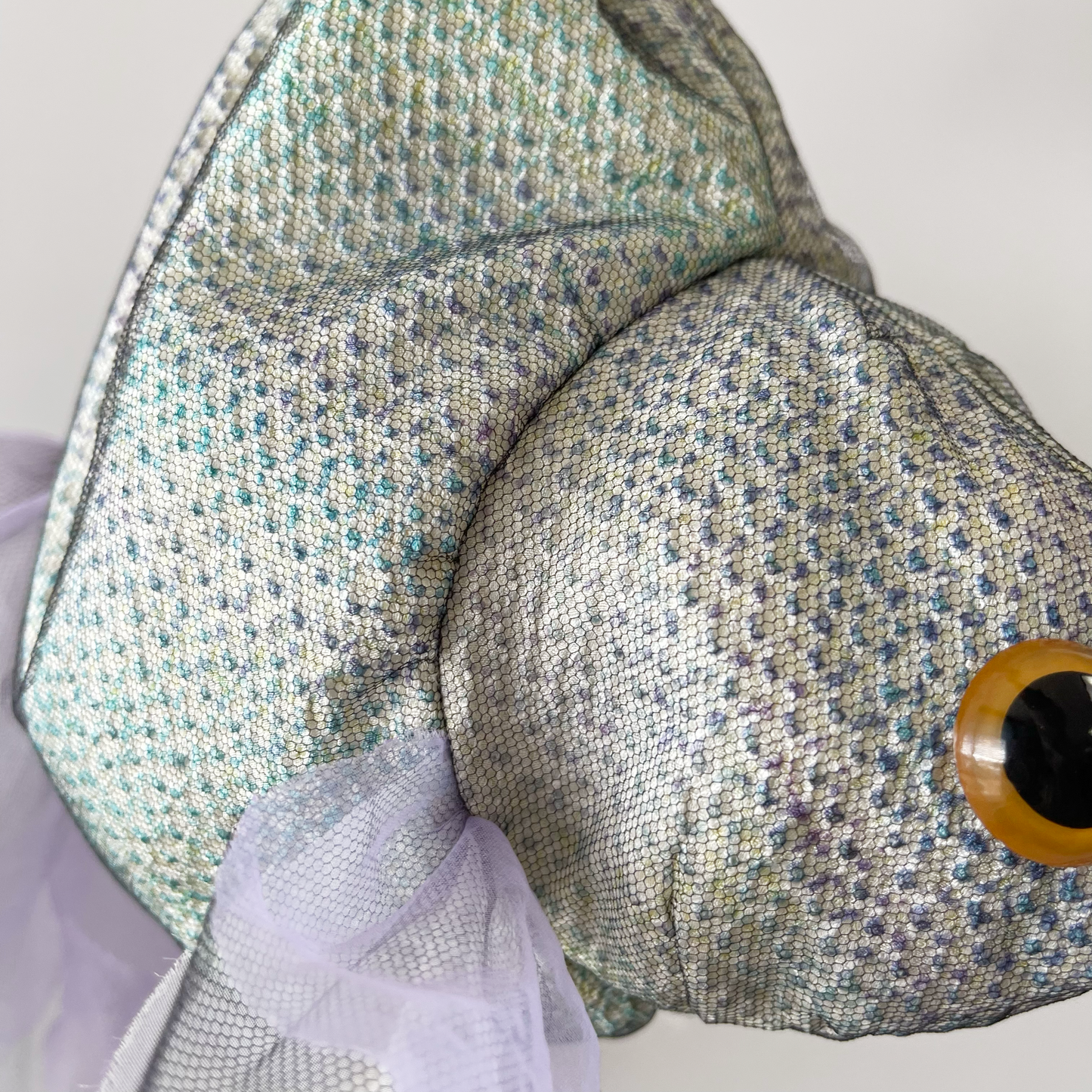 金魚バッグ 絞り着物 緑紫
