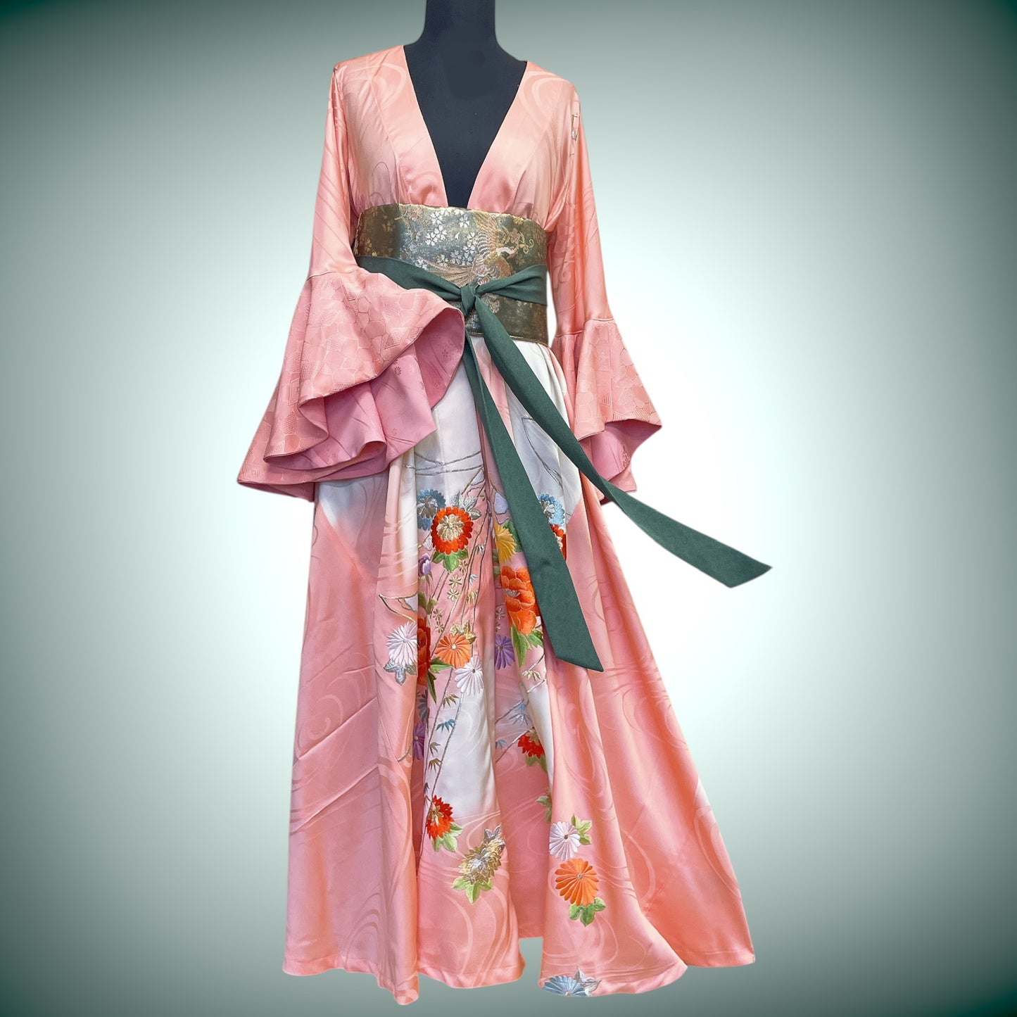 ドレープ袖 着物ガウン ドレスガウン