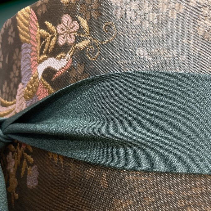 寿松色紙文 リバーシブル刺繍帯サッシュベルト