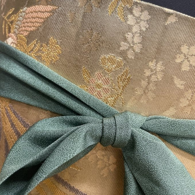 寿松色紙文 リバーシブル刺繍帯サッシュベルト