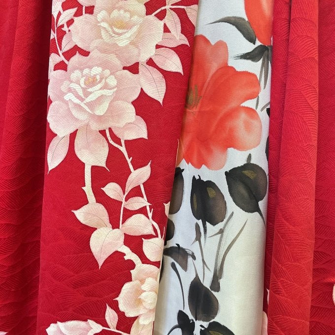 紅花の奏 ロング半袖ワンピース