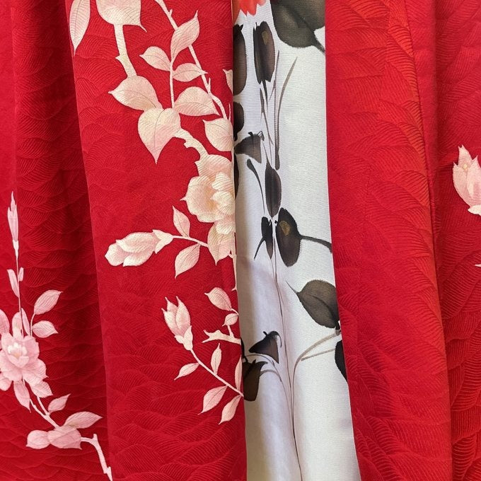 紅花の奏 ロング半袖ワンピース