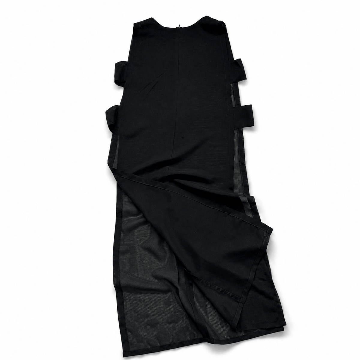 黒絽 レイヤードロングジレ ストレート シアー着物 Kimono sheer Layered Long Gilet