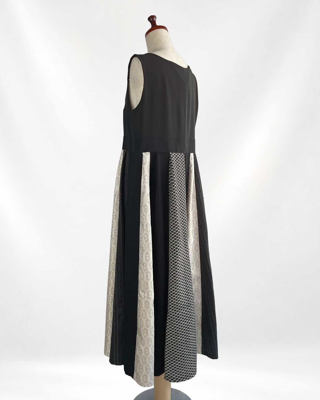 黒留袖×幾何学文様着物 パッチワークワンピース  B80316