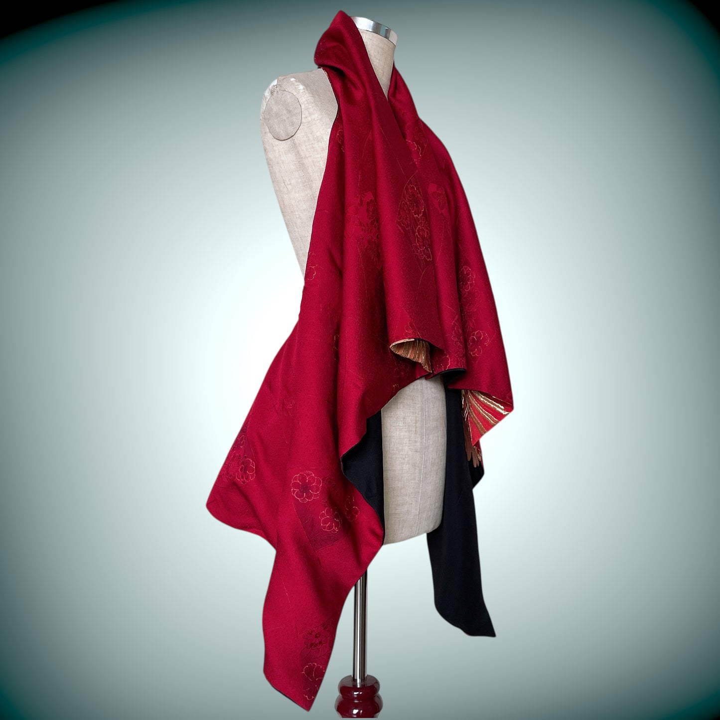 留袖 裏赤 スクエア変型ジレ リバーシブル