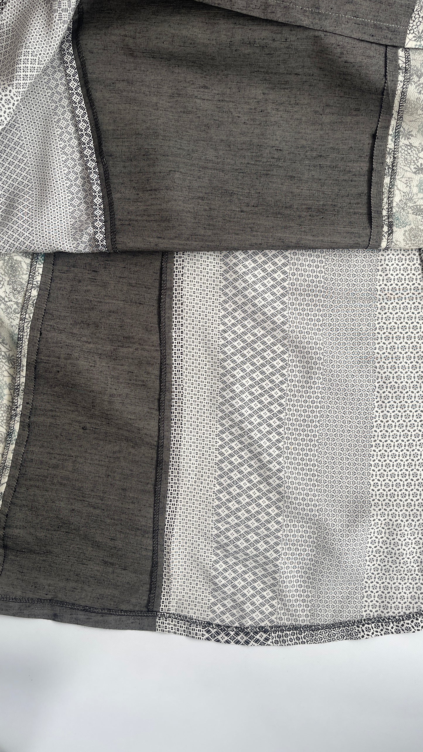 紬絹×古典柄 パッチワークワンピース  B80314