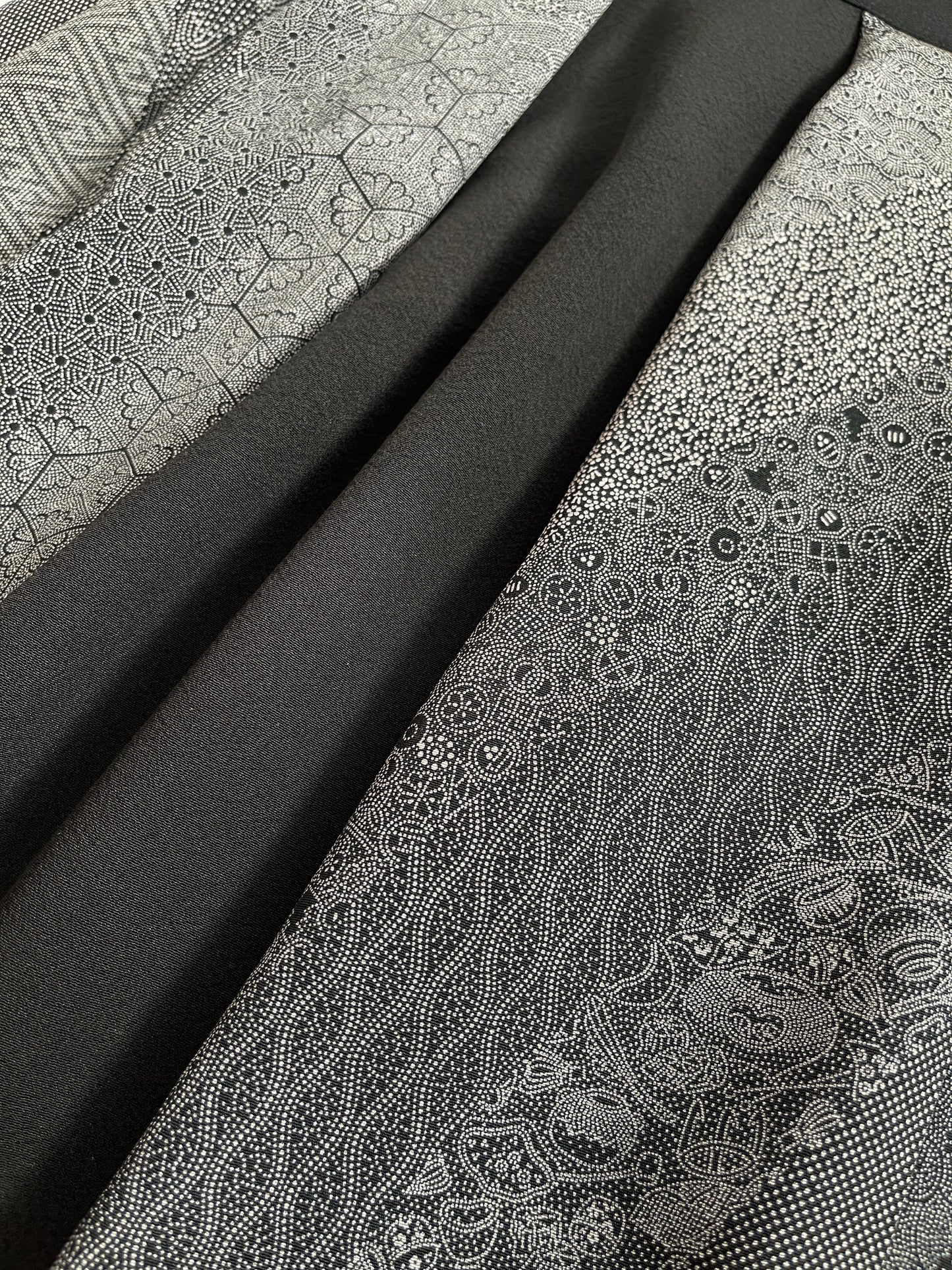 伝統工芸士 保科土山 最高級浜ちりめん1等品 プレミアムアクセントカラーワンピース | 黒×グレー