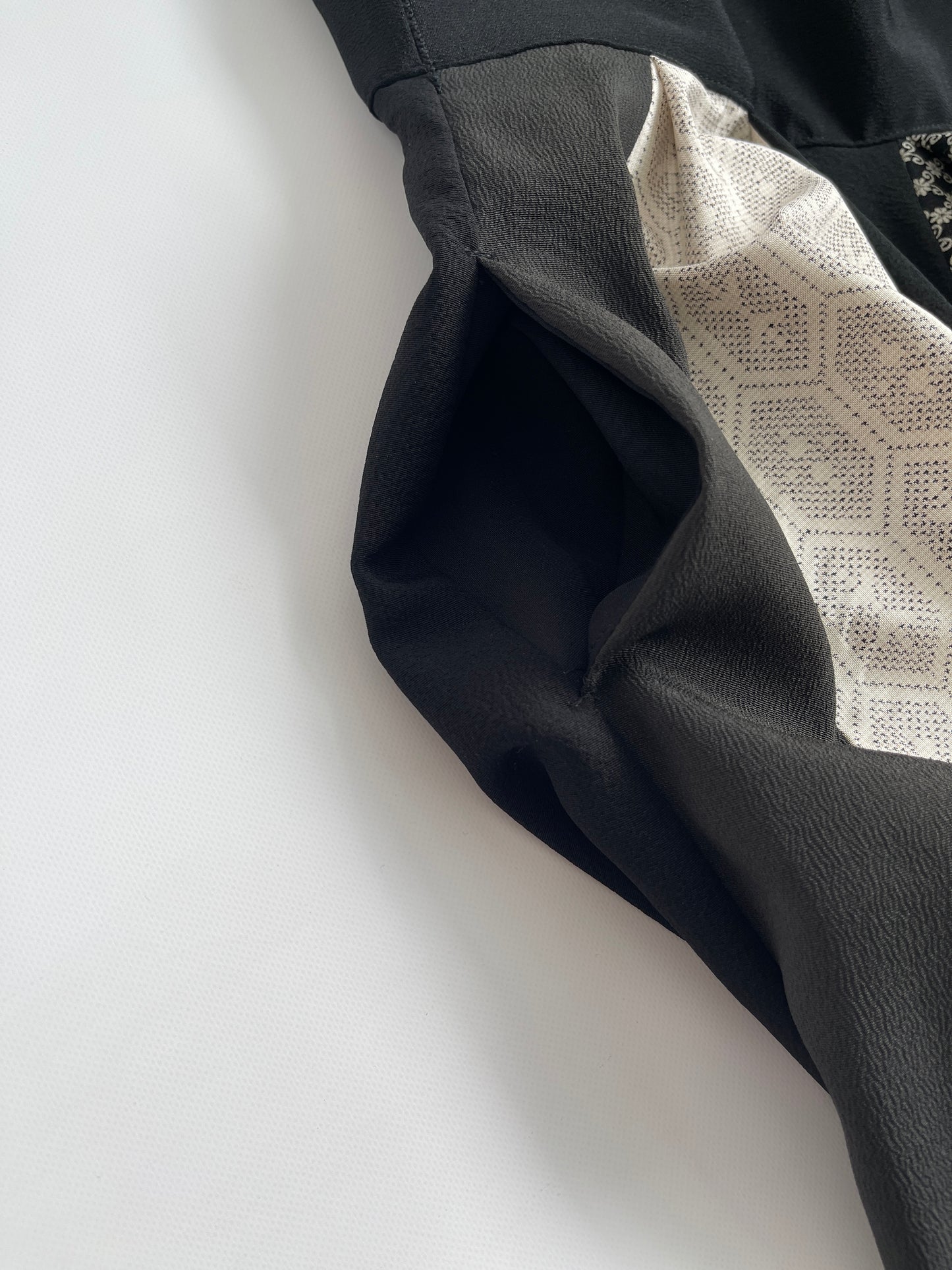 黒留袖×幾何学文様着物 パッチワークワンピース  B80316