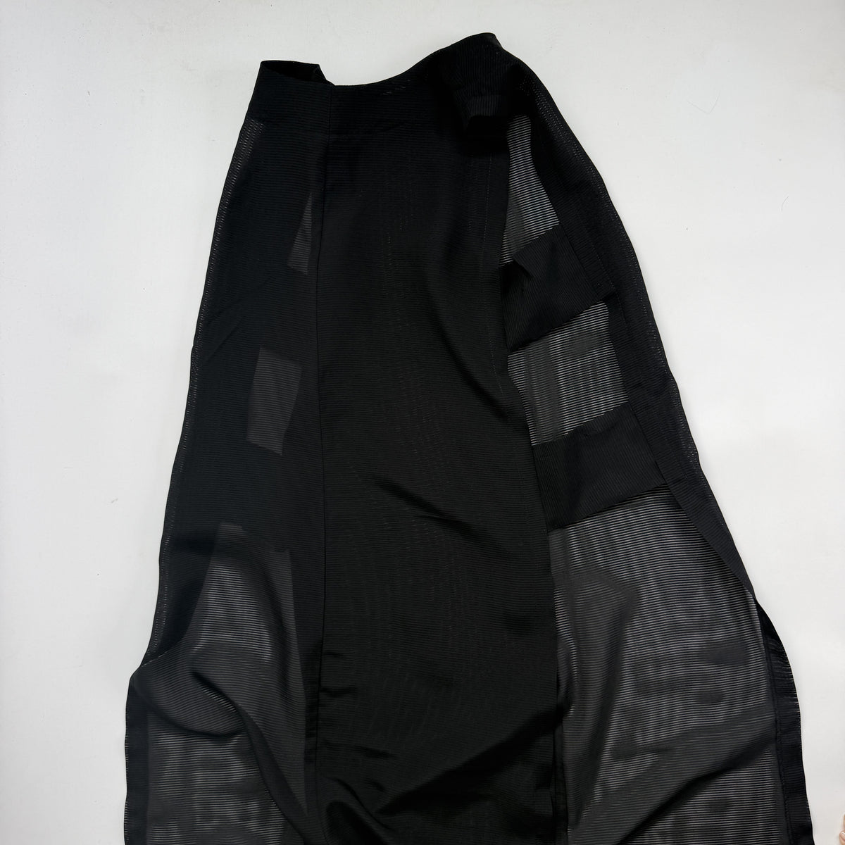 黒絽 レイヤードロングジレ ストレート シアー着物 Kimono sheer Layered Long Gilet