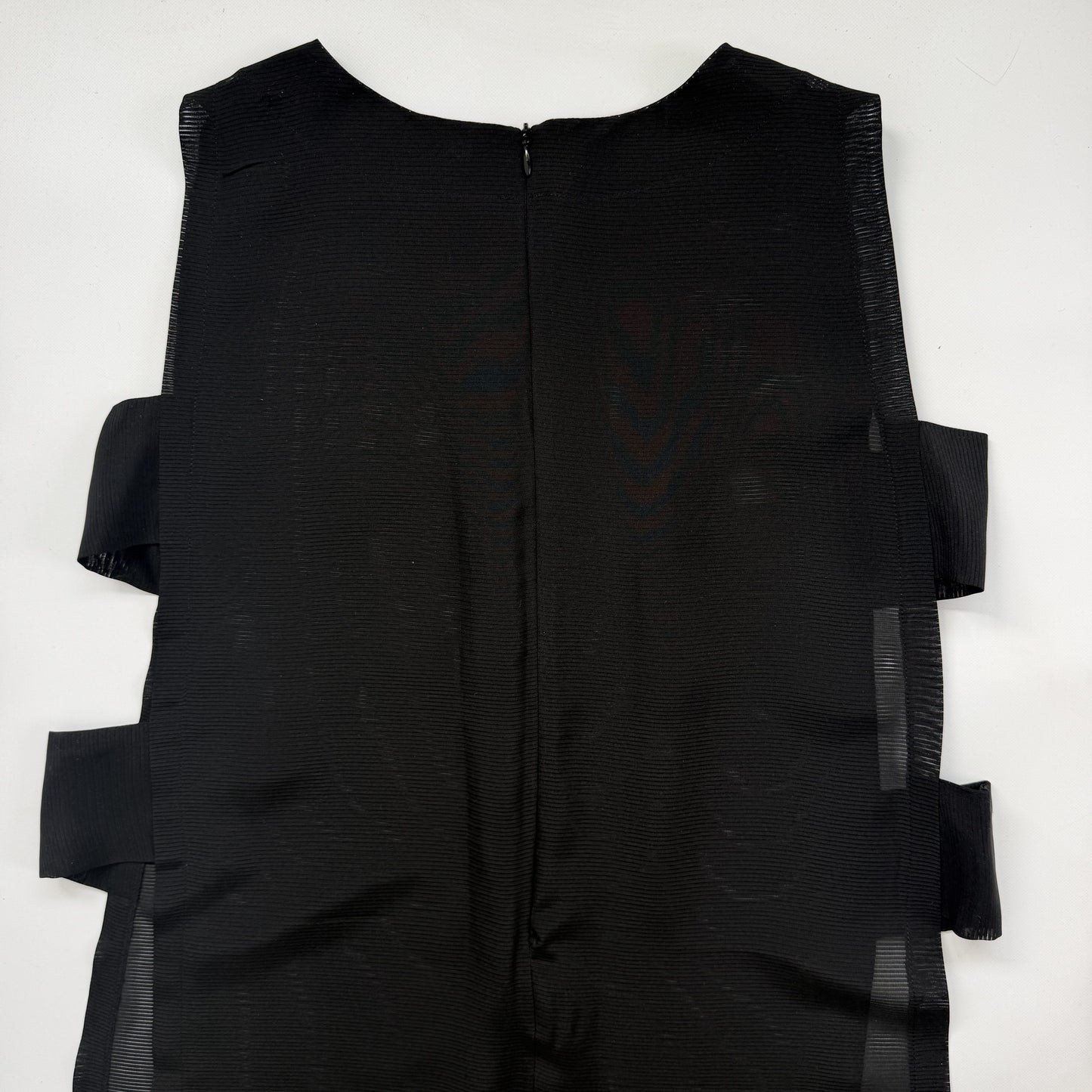 黒絽 レイヤードロングジレ ストレート シアー着物 Kimono sheer Layered Long Gilet