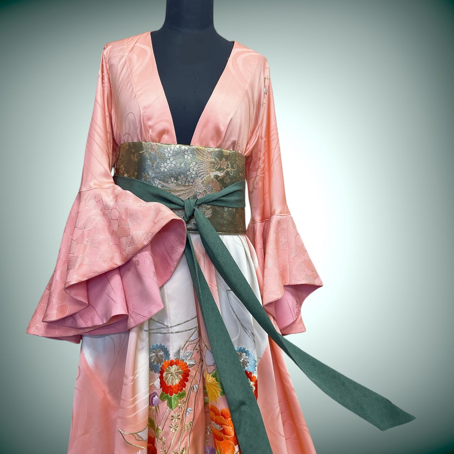 ドレープ袖 着物ガウン ドレスガウン