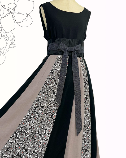 パッチワークロングワンピース