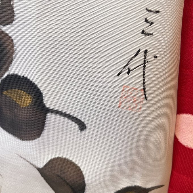 紅花の奏 ロング半袖ワンピース